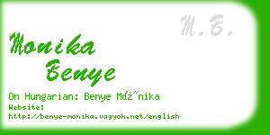 monika benye business card